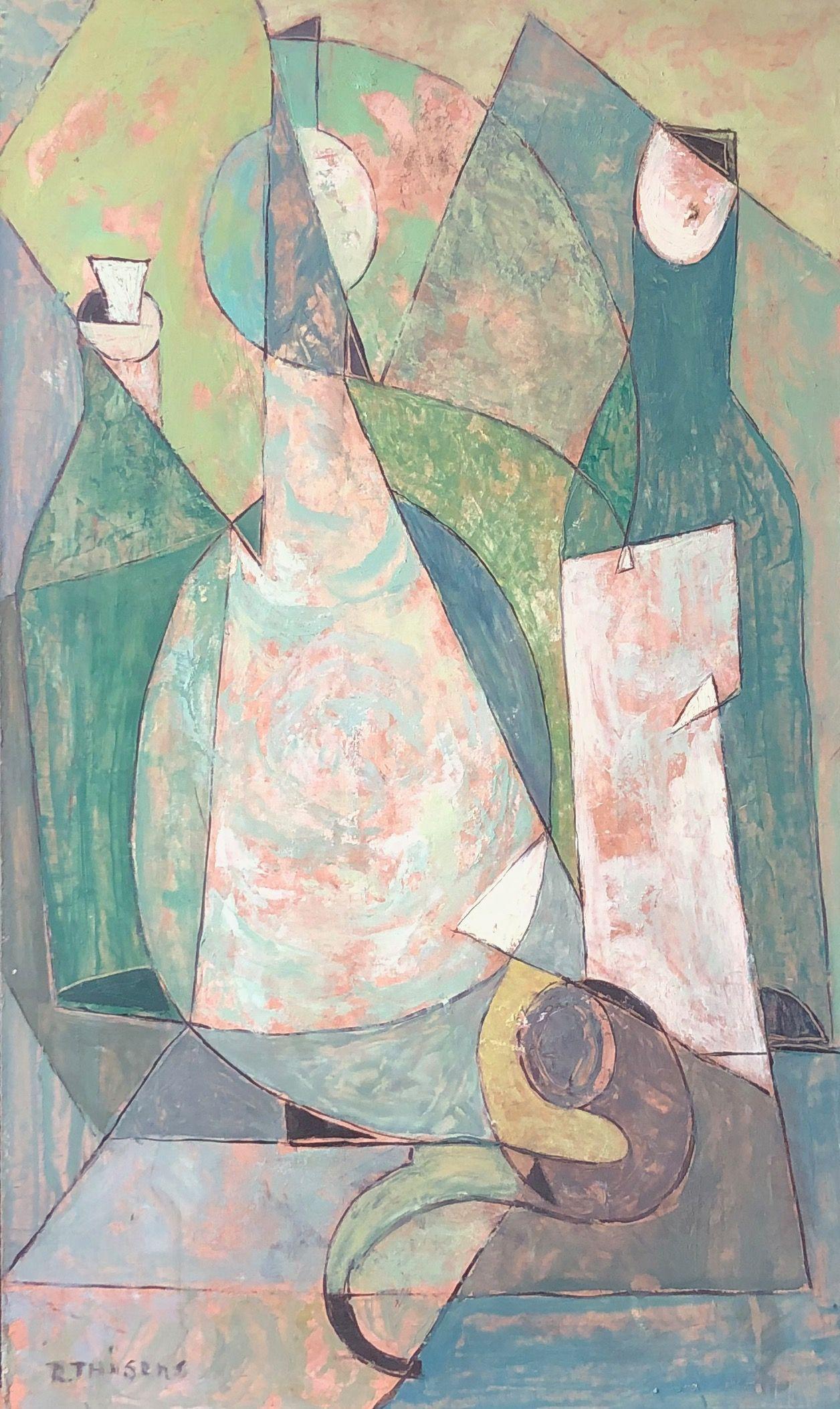 Nature morte, huile sur panneau de Robert Thisens, 33 x 57 cm