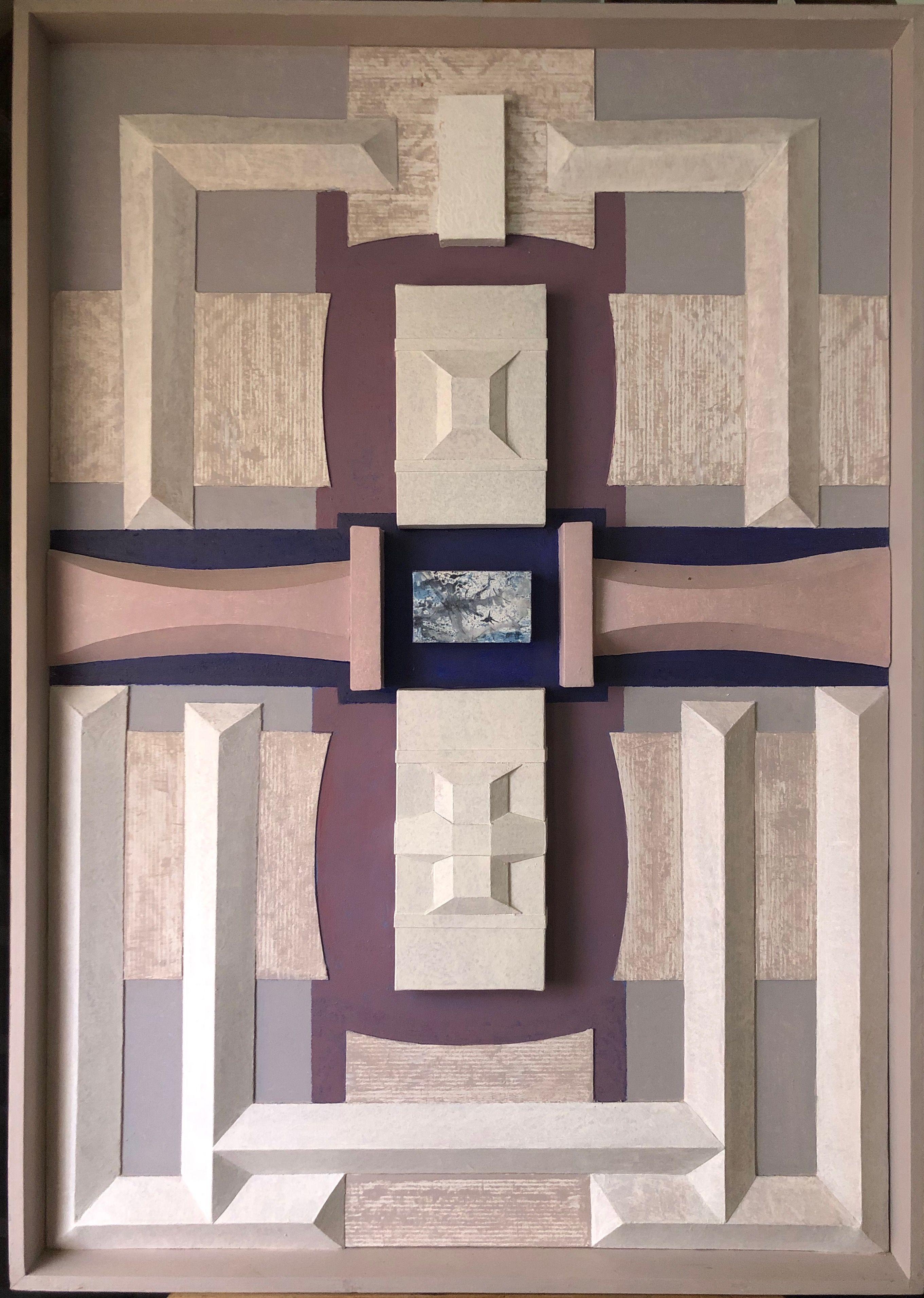 Relief, acrylique et technique mixte sur panneau de Robert Thisens, 70 x 100 cm — vue 2