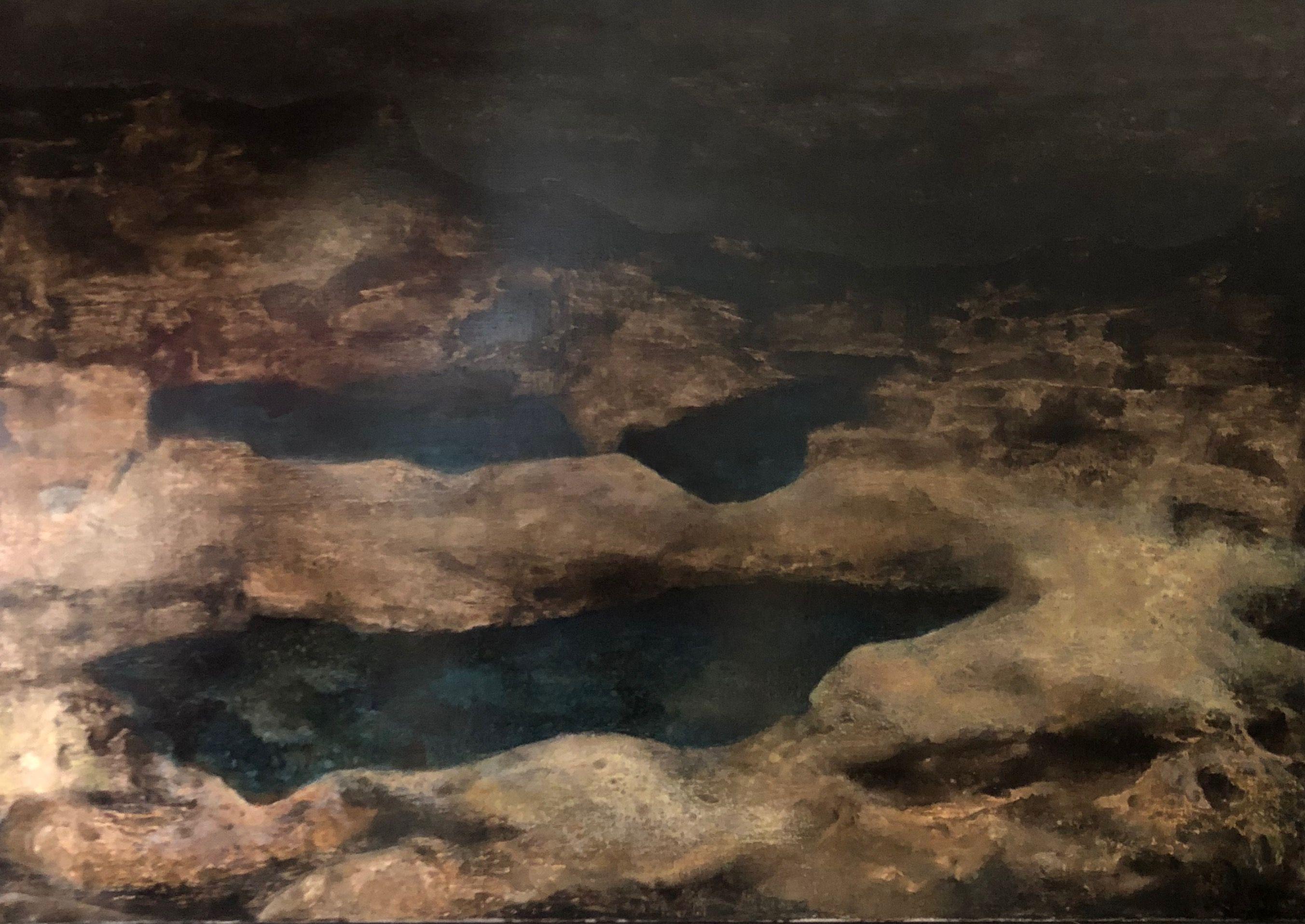 Marée basse, huile sur toile de Robert Thisens, 70 x 100 cm