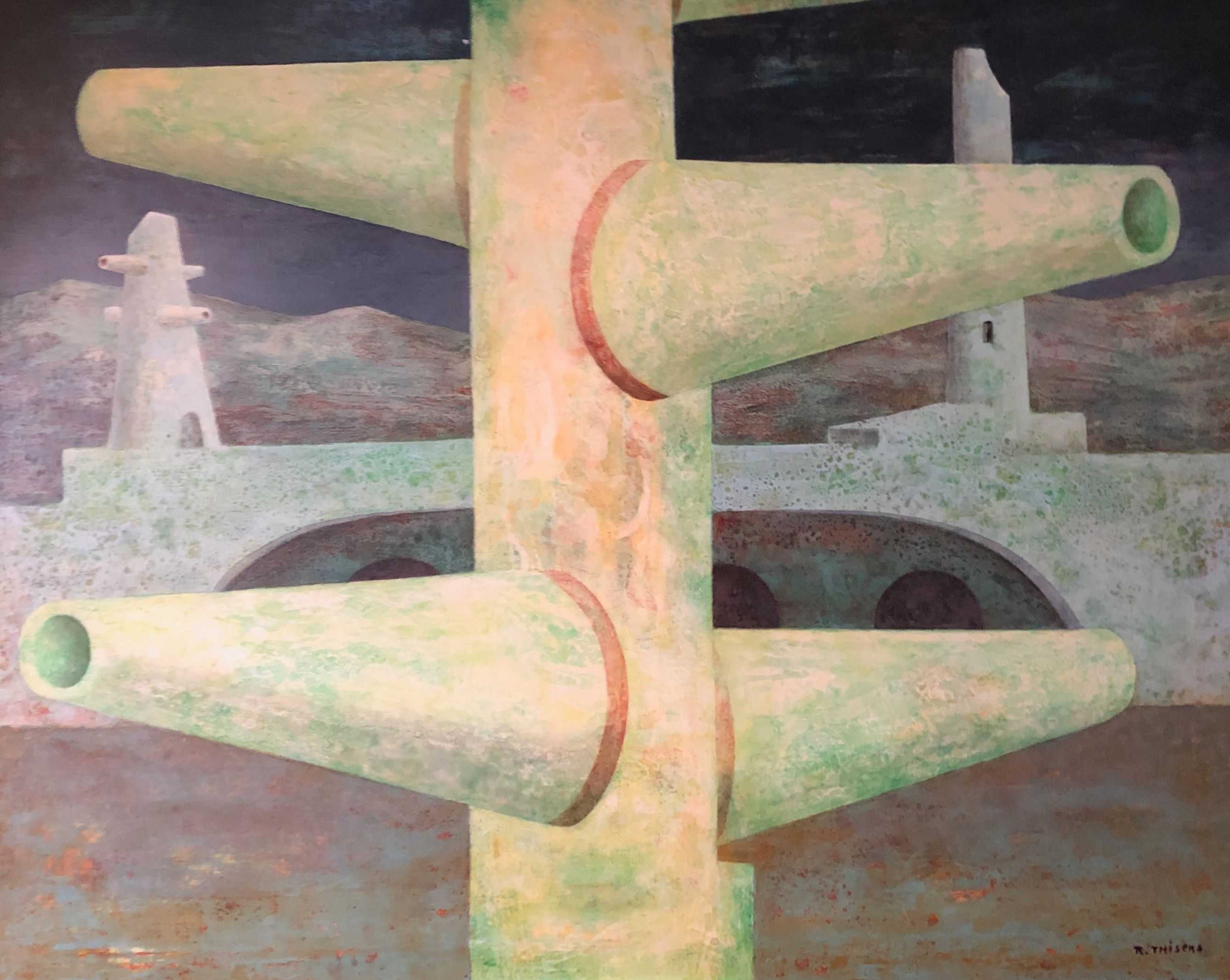 Structure, acrylique sur toile de Robert Thisens, 80 x 100 cm