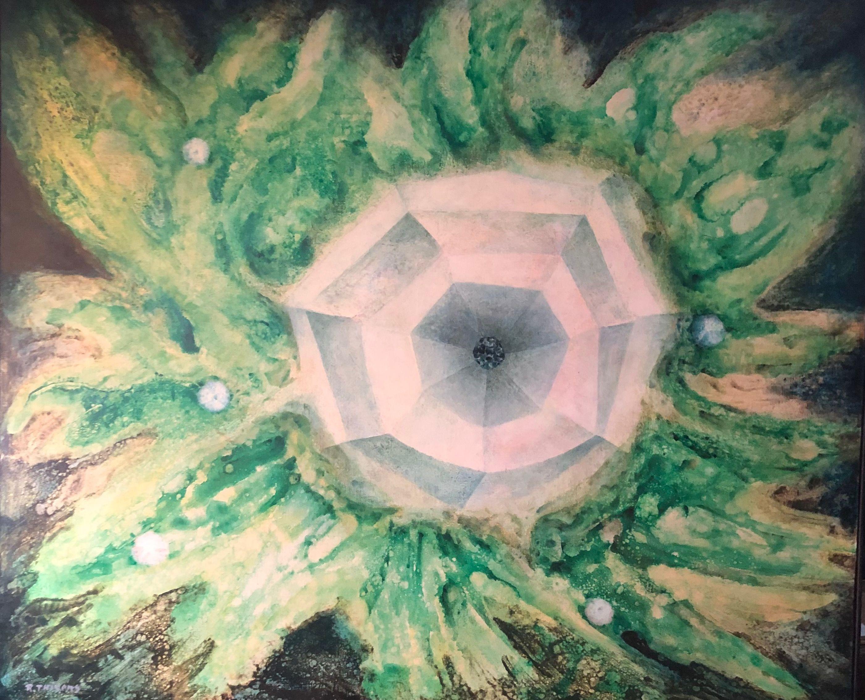 Plante diamantée, acrylique sur toile de Robert Thisens, 100 x 120 cm — vue 2
