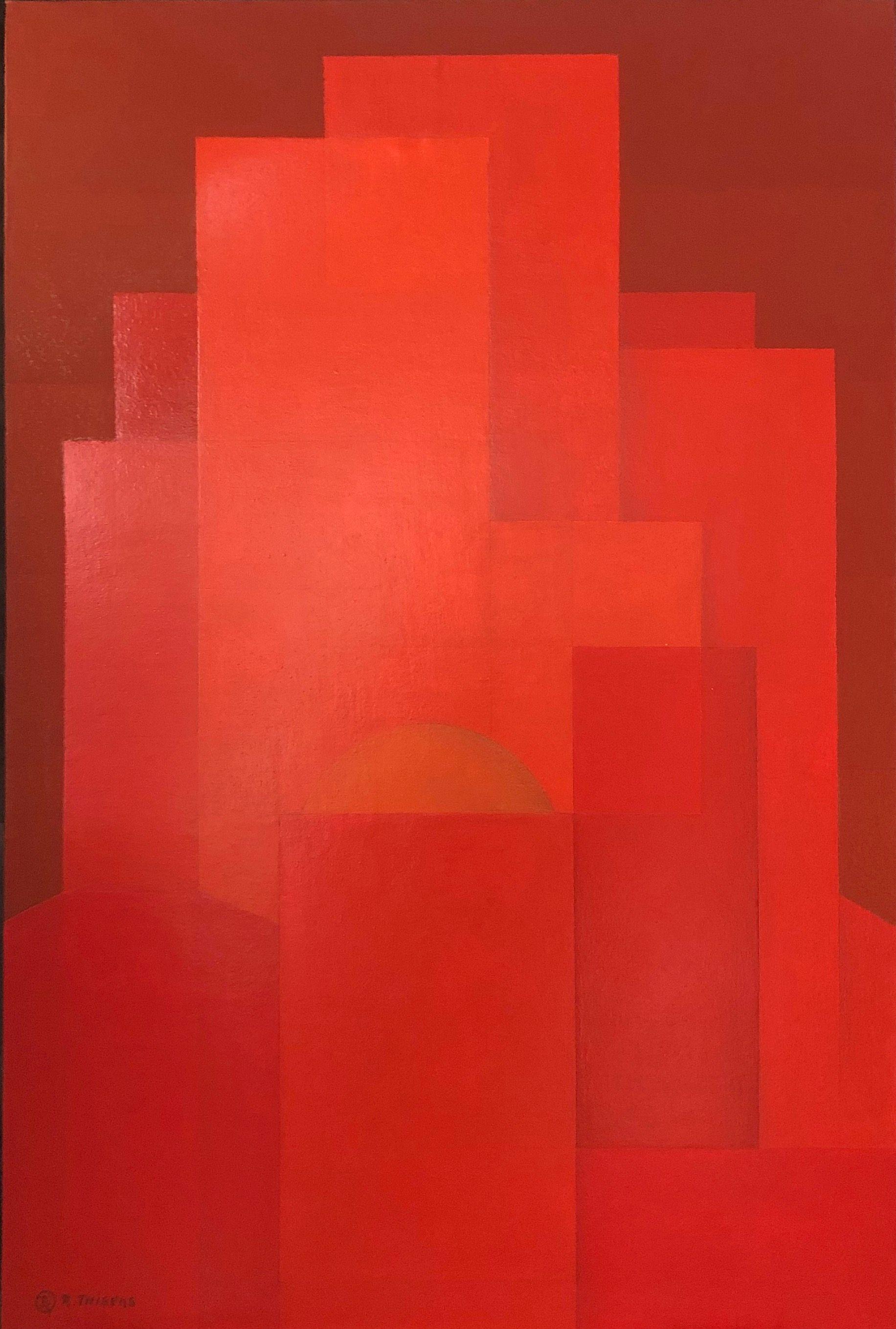 Composition, acrylique sur toile de Robert Thisens, 60 x 90 cm — vue 2