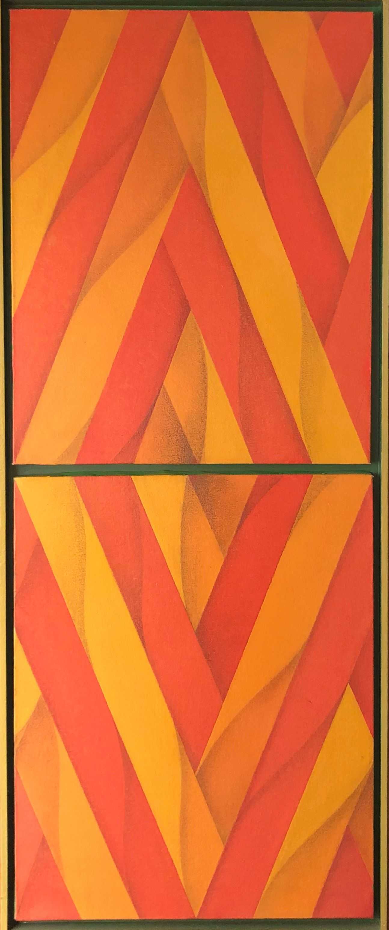 Composition, acrylique sur toile de Robert Thisens, 40 x 100 cm