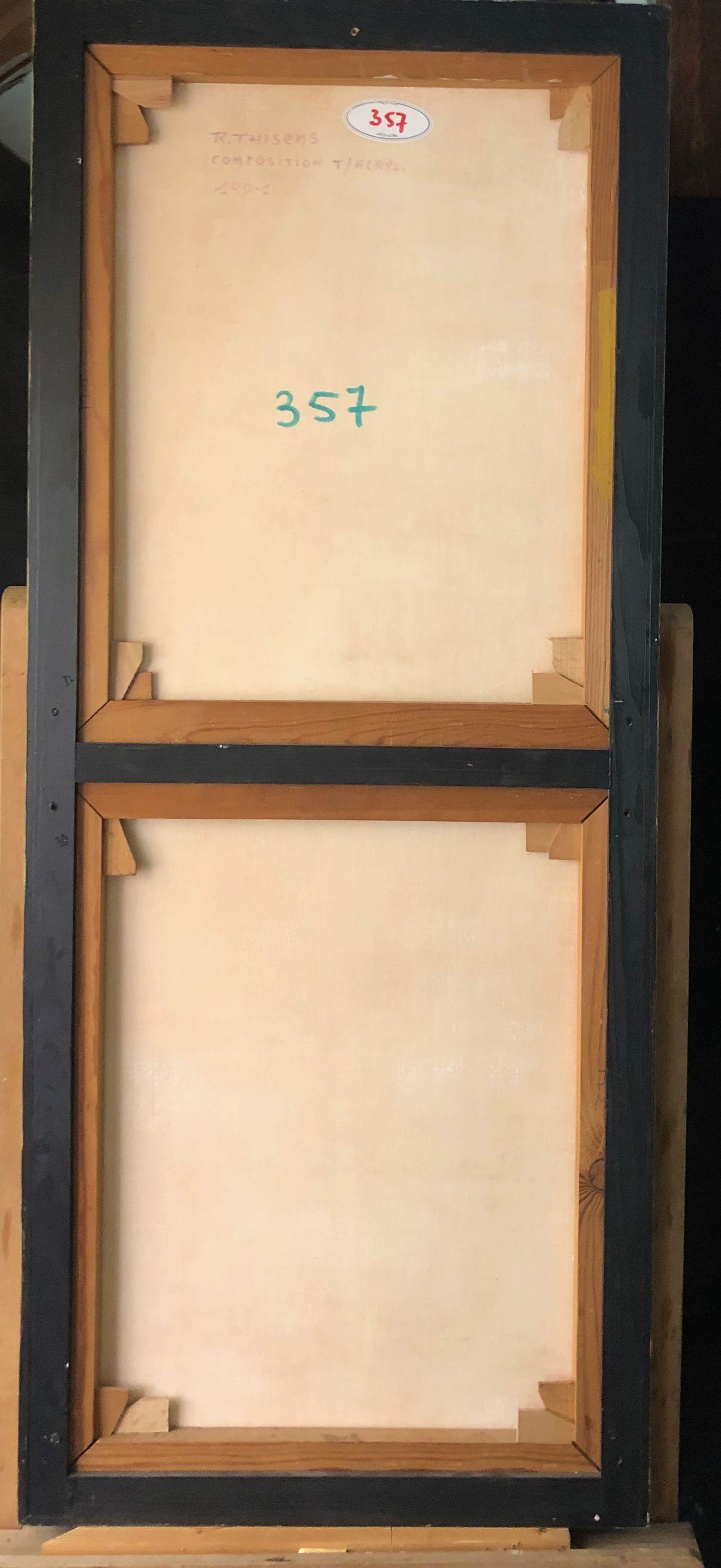 Composition, acrylique sur toile de Robert Thisens, 40 x 100 cm