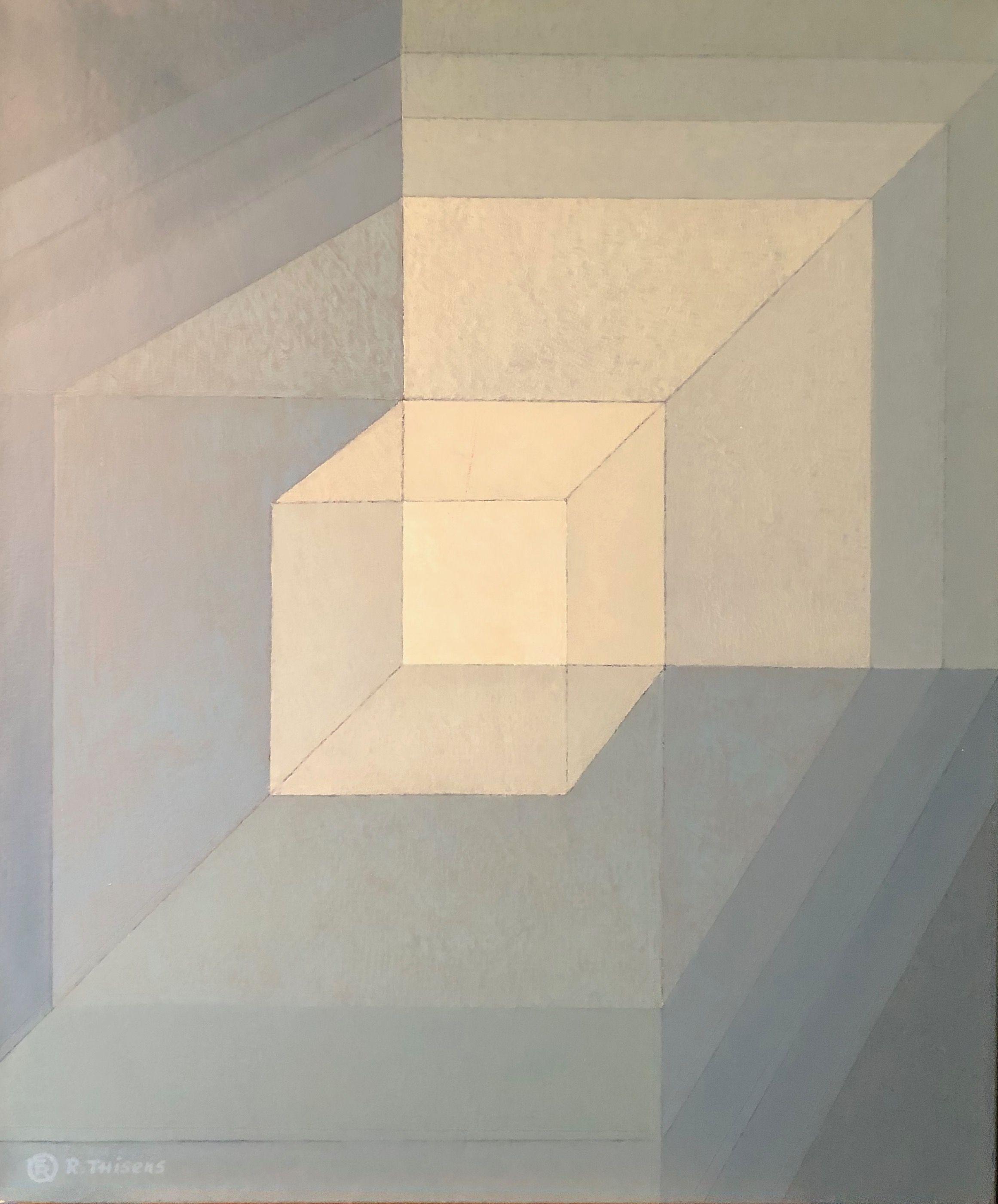 Composition, acrylique sur toile de Robert Thisens, 50 x 60 cm — vue 2
