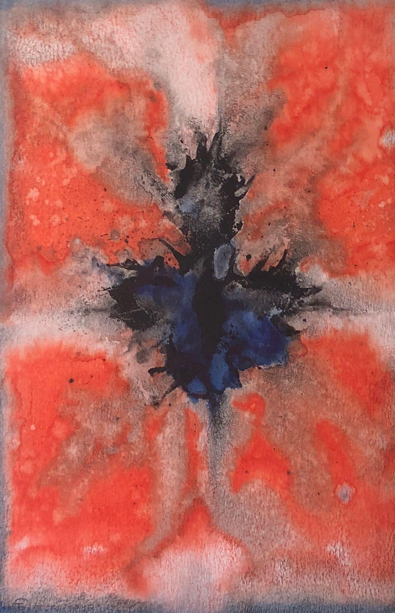 Incandescence, technique mixte sur carton de Robert Thisens, 35 x 50 cm