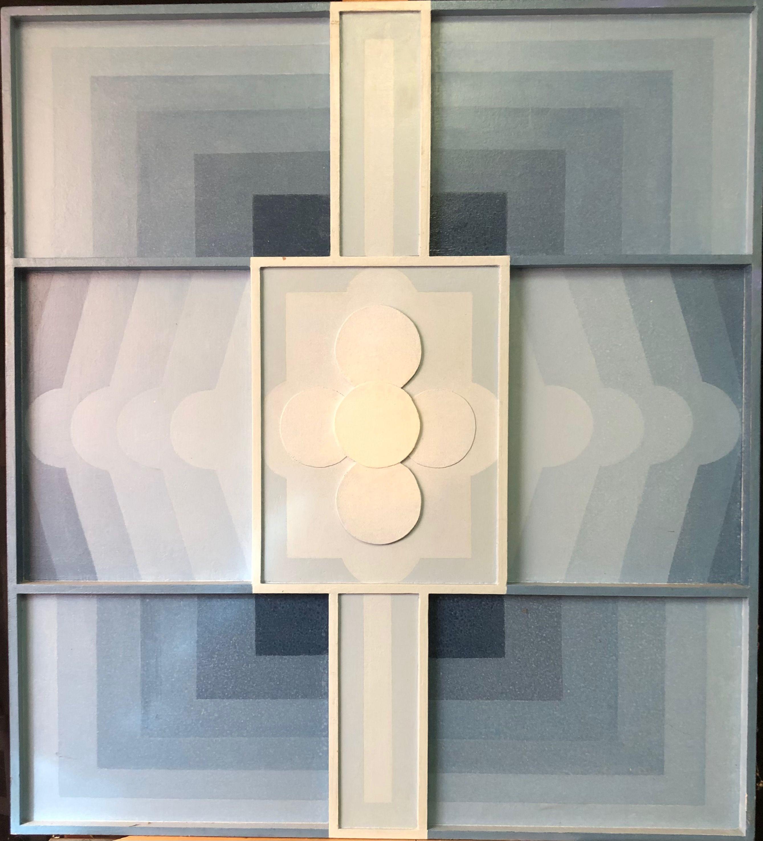 Diffusion, structure bois - acryl et relief sur panneau de Robert Thisens, 57 x 63 cm — vue 2