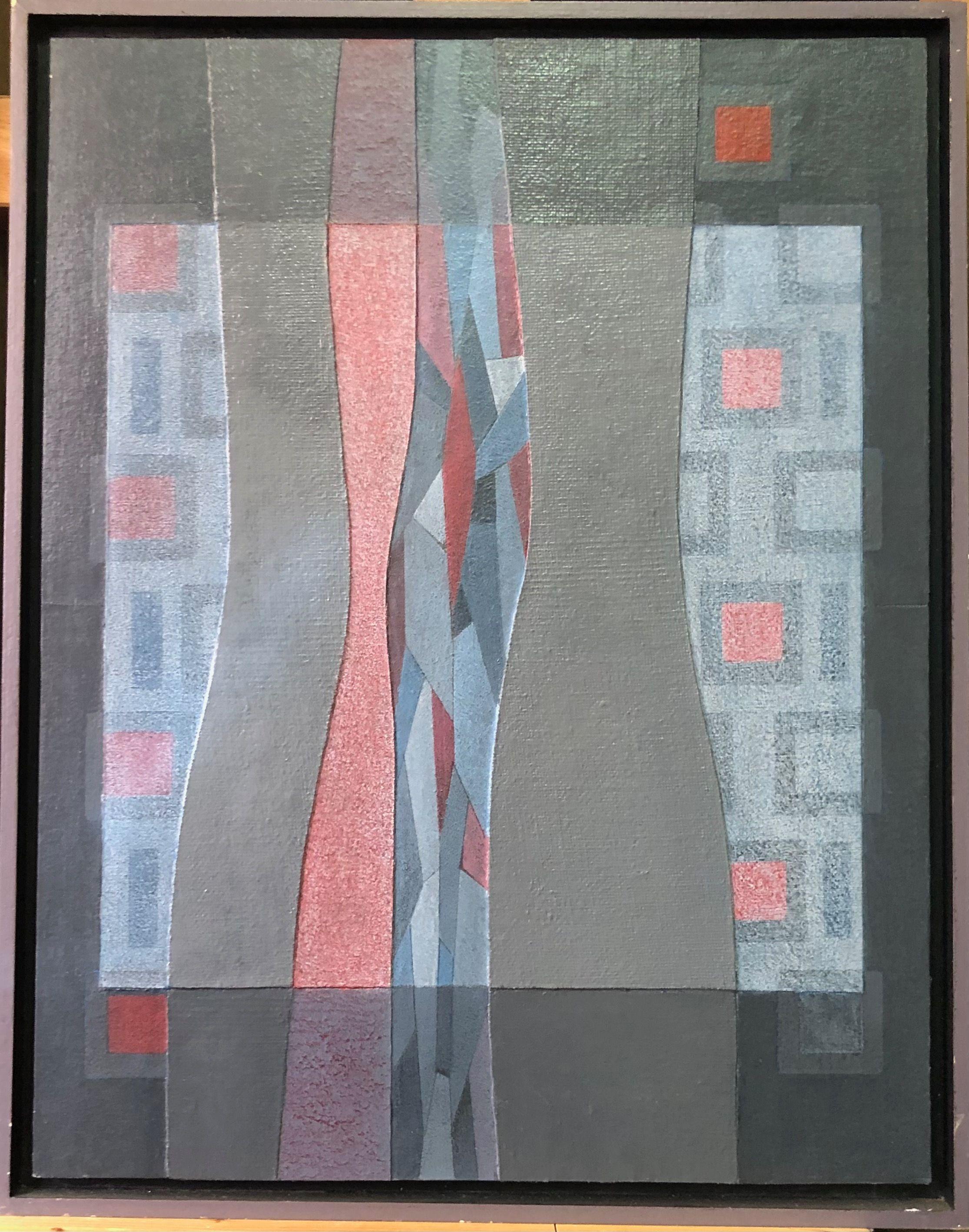 Regard, structure bois - acryl et relief sur panneau de Robert Thisens, 38 x 48 cm — vue 2