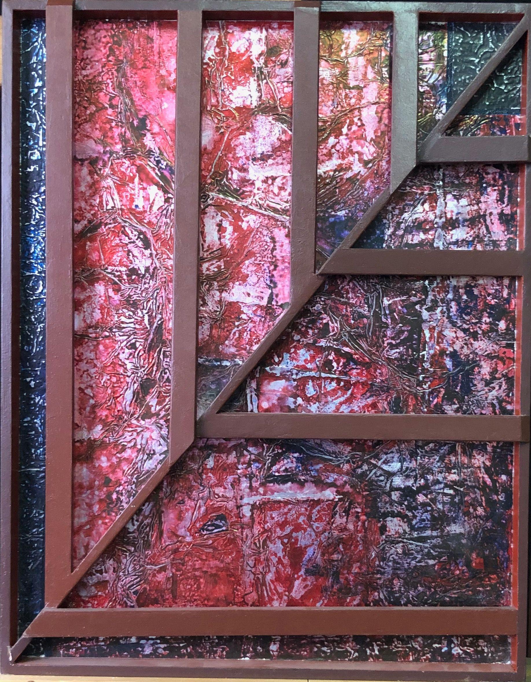 Regard, structure bois - acryl et alu sur panneau de Robert Thisens, 37 x 47 cm — vue 2
