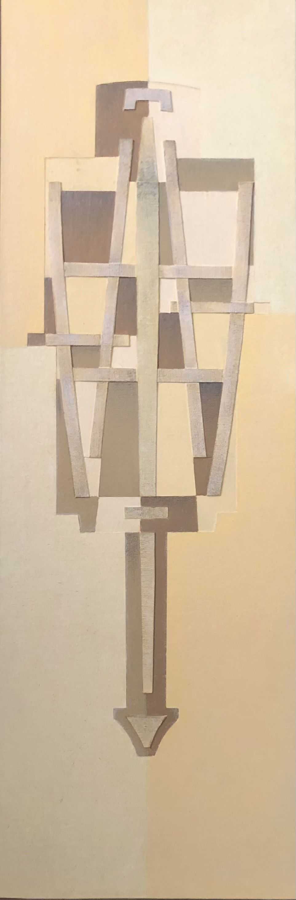 Sans titre, structure bois - acryl et alu sur panneau de Robert Thisens, 20 x 60 cm