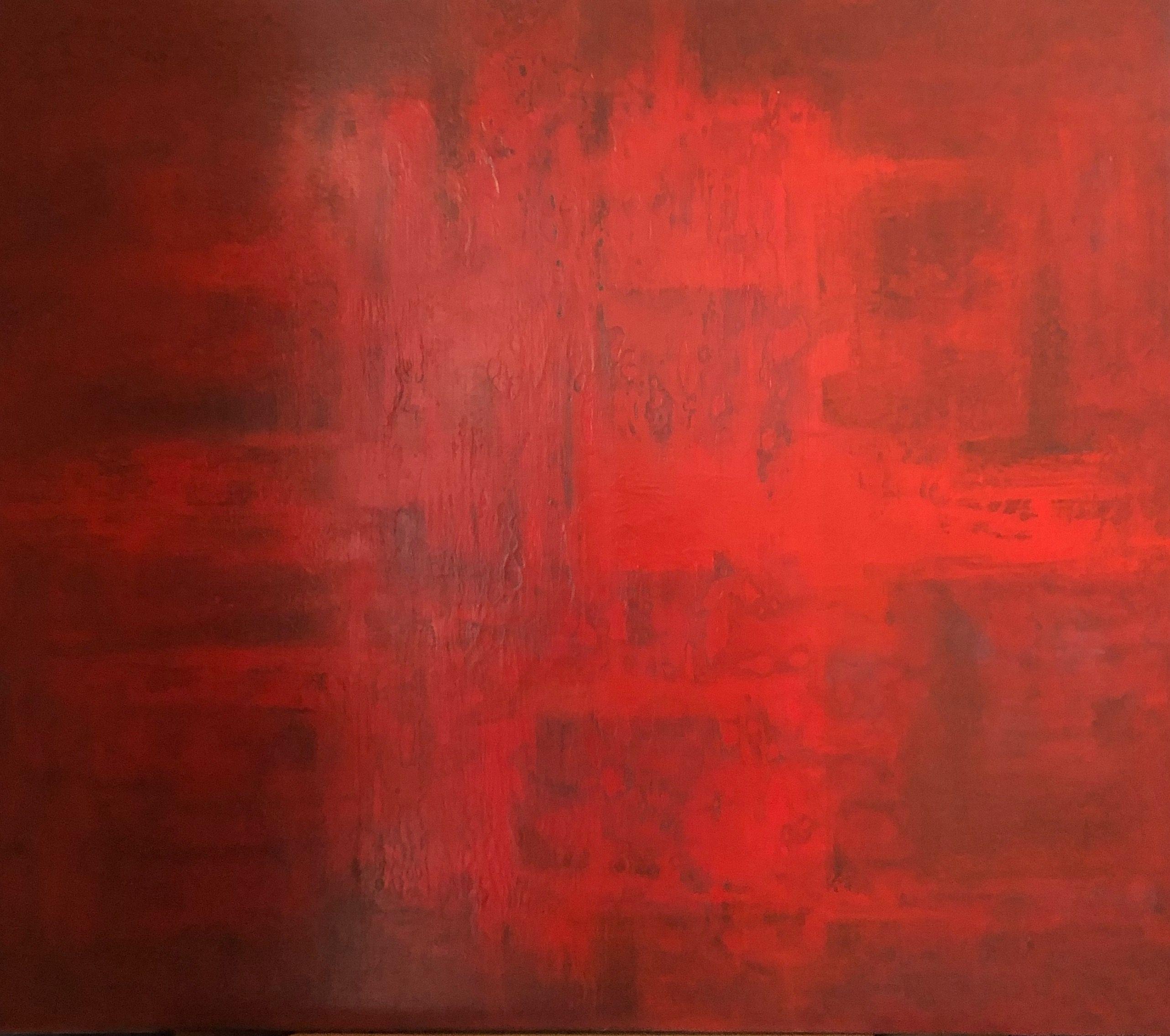 Rouge, acrylique sur toile de Robert Thisens, 60 x 70 cm
