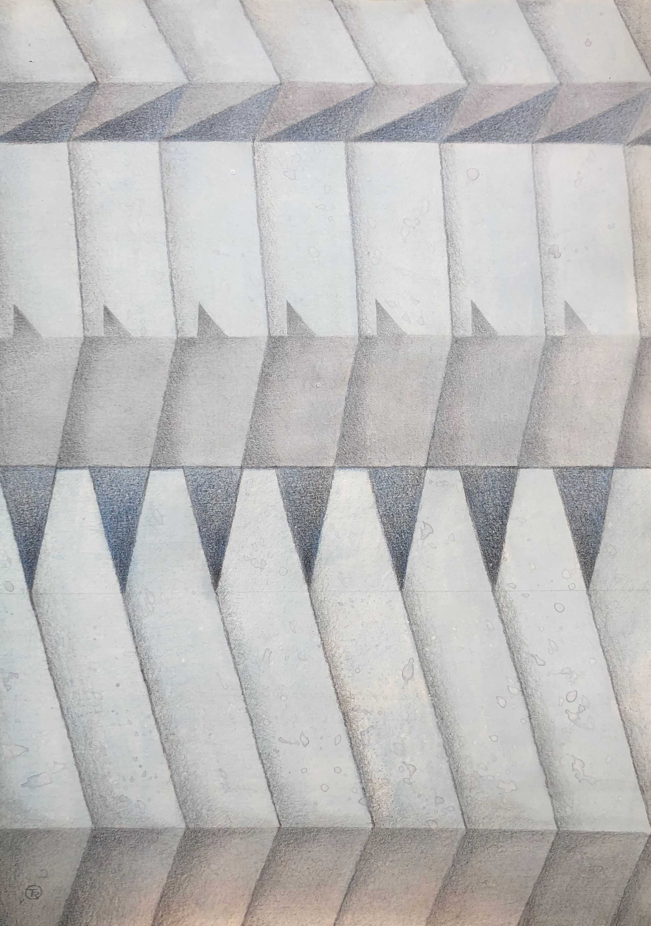 Lineaire le ballet, crayon et acrylique sur carton de Robert Thisens, 50 x 70 cm