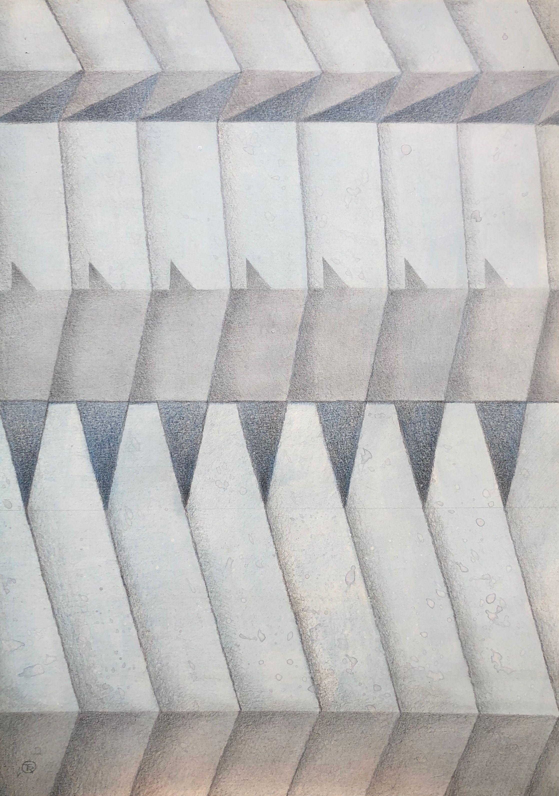 Lineaire le ballet, crayon et acrylique sur carton de Robert Thisens, 50 x 70 cm — vue 2