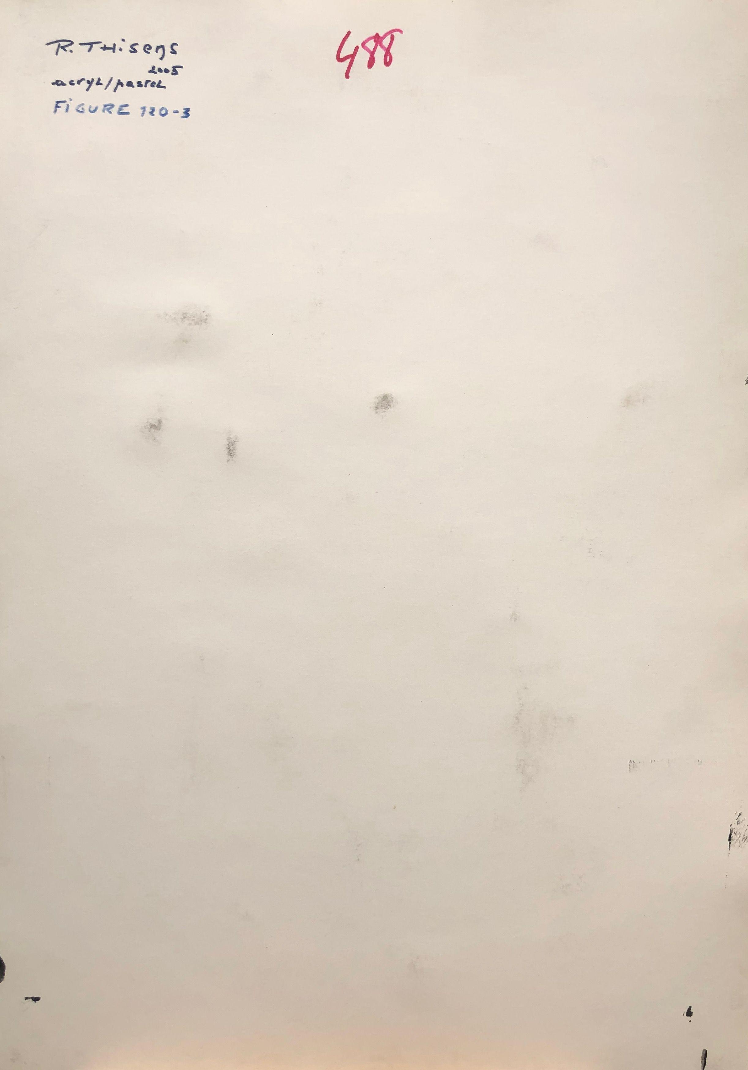 Lineaire figure, acrylique pastel gras sur carton de Robert Thisens, 50 x 70 cm — vue 2