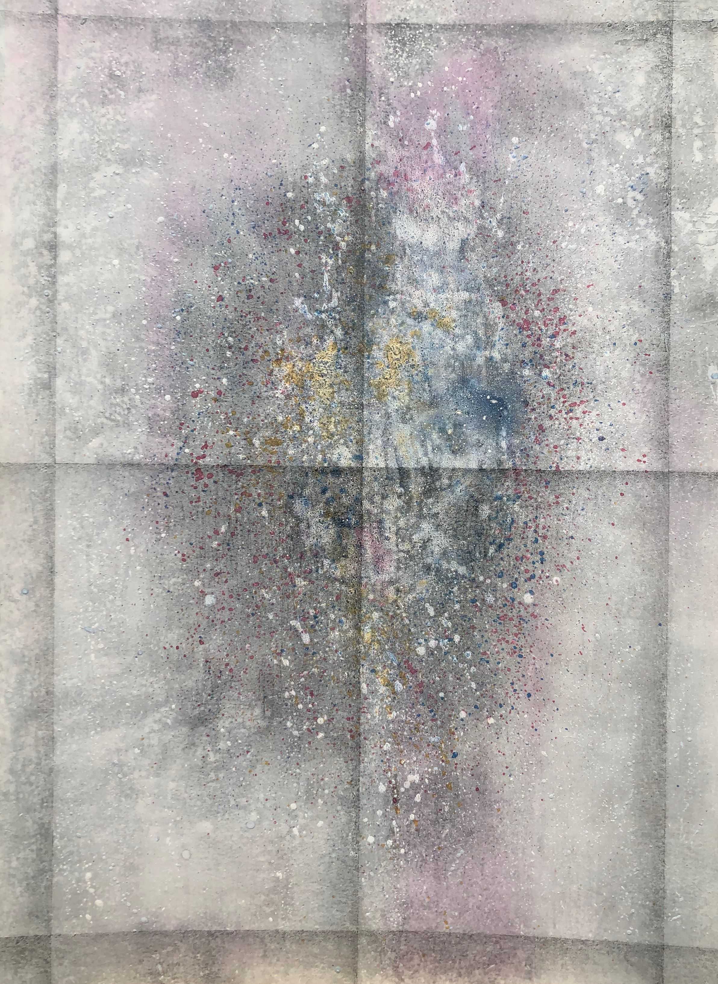 Givre en janvier, acrylique sur carton de Robert Thisens, 50 x 70 cm