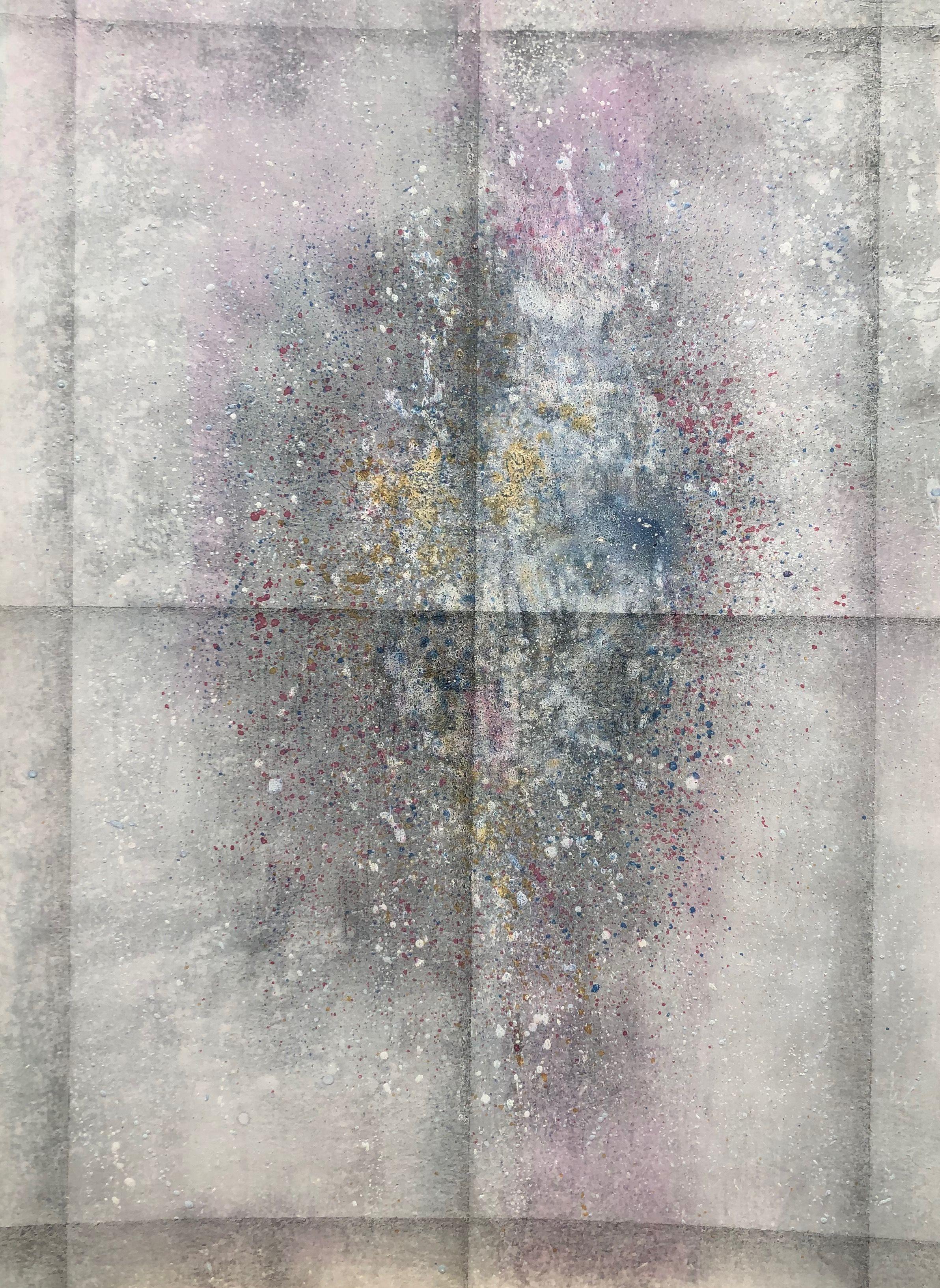 Givre en janvier, acrylique sur carton de Robert Thisens, 50 x 70 cm