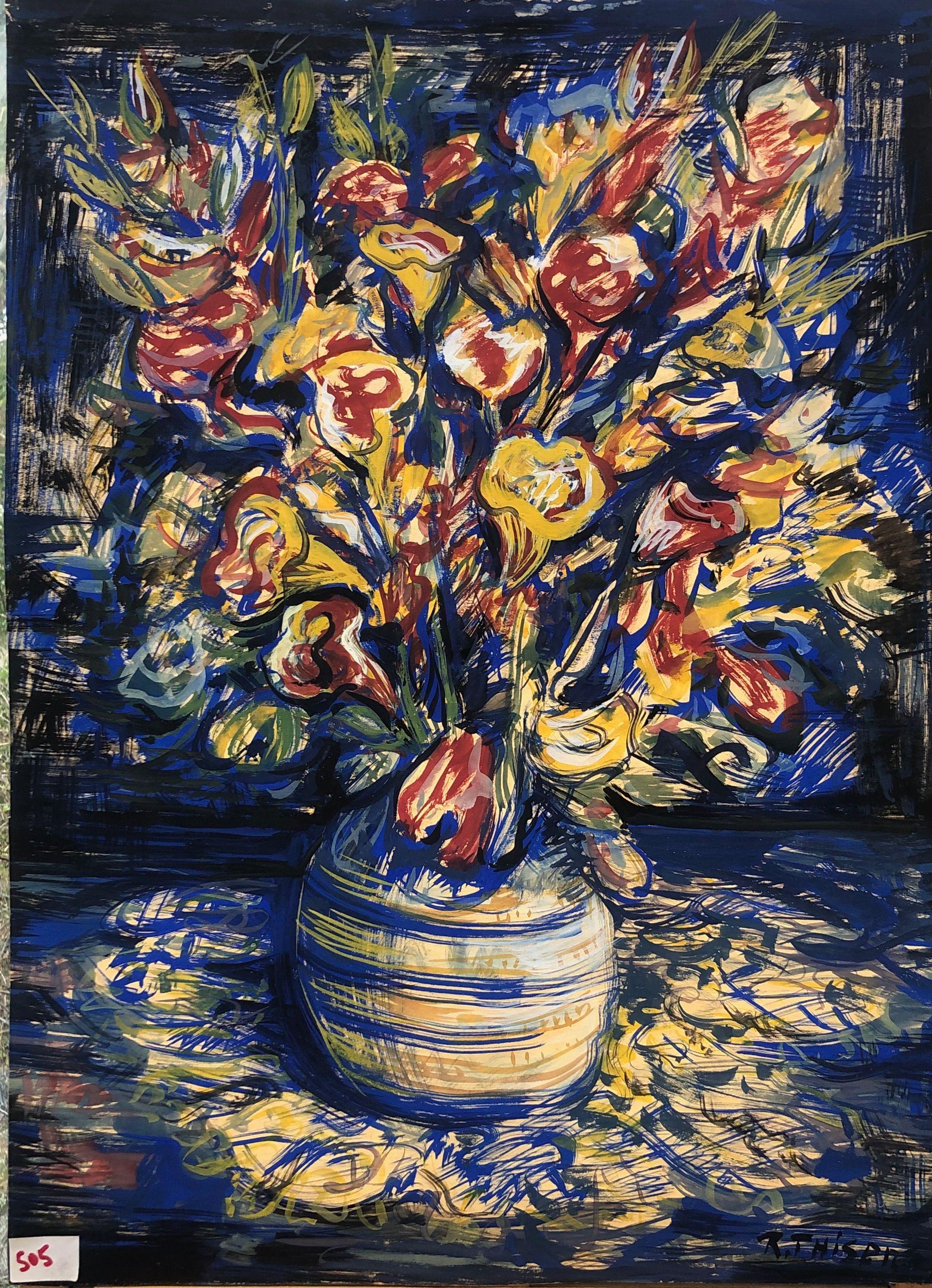 Moisson, gouache sur papier de Robert Thisens, 50 x 70 cm — vue 2
