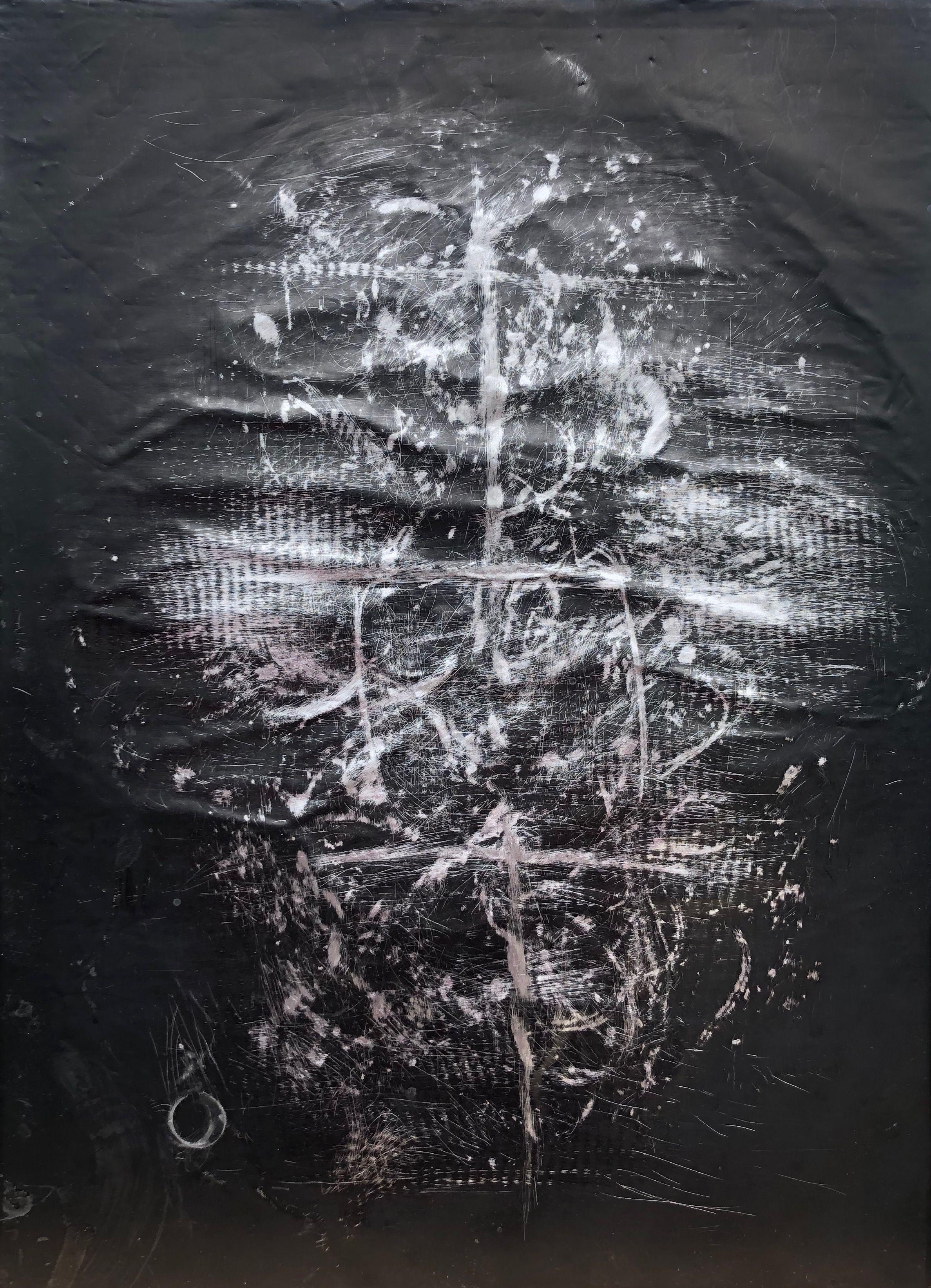 Gravure 14, aluminium et pointe sèche sur aluminium sur carton de Robert Thisens, 30 x 40 cm